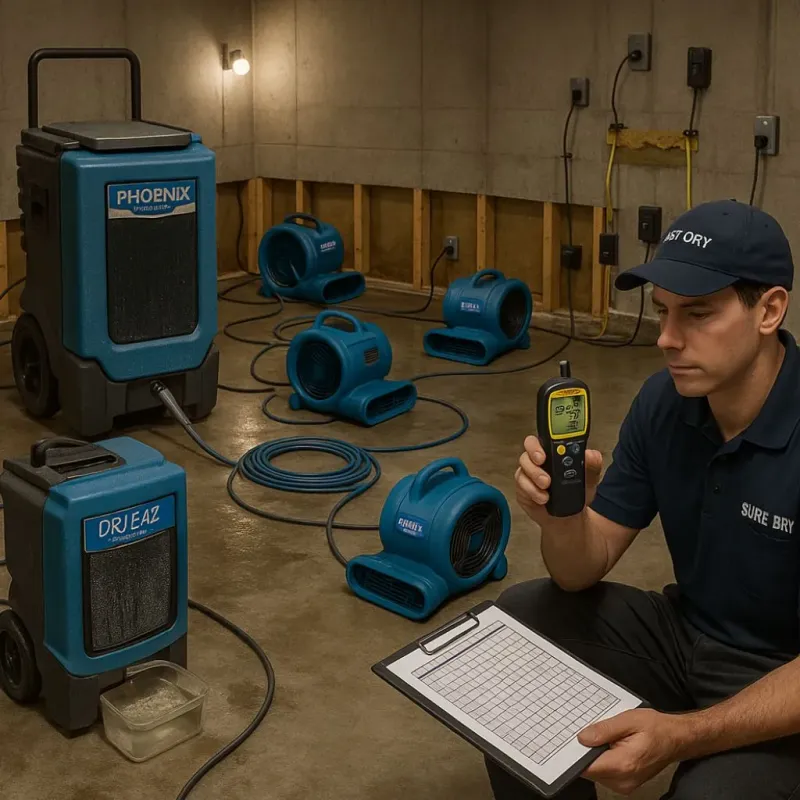 Structural Drying and Dehumidification process in Pleasant Garden, NC